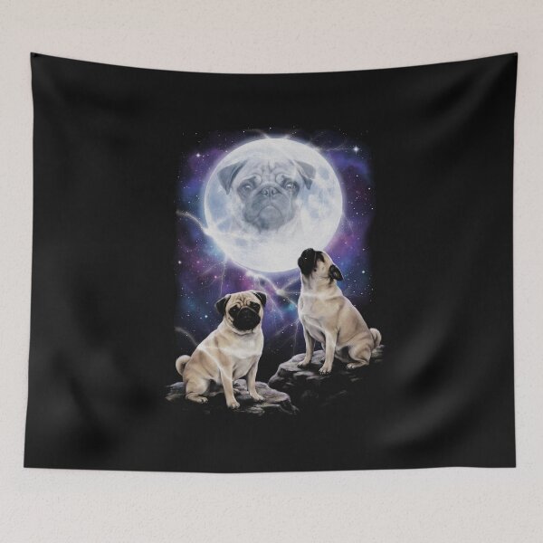 Item preview, Majestic Pugs Howling At The Moon Parody designed and sold by AdyKurniawan.
