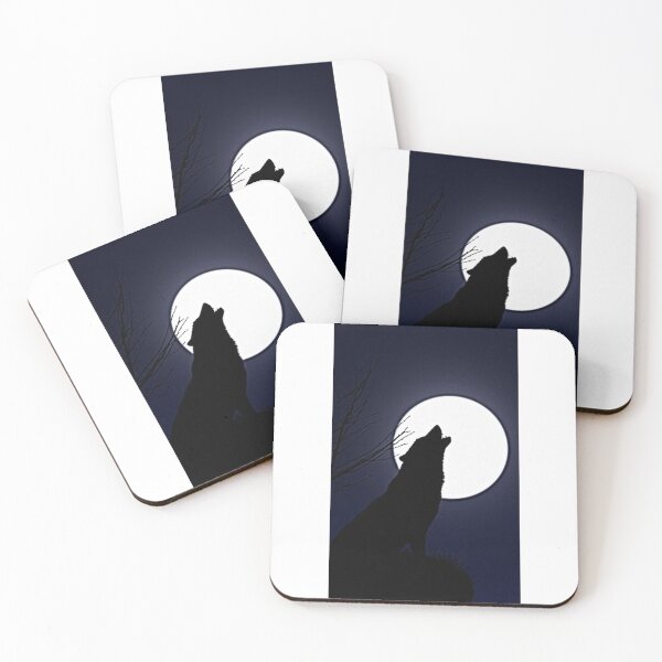 Item preview, Illustration of a Wolf Howling in the Moonlight  designed and sold by NoxLand.