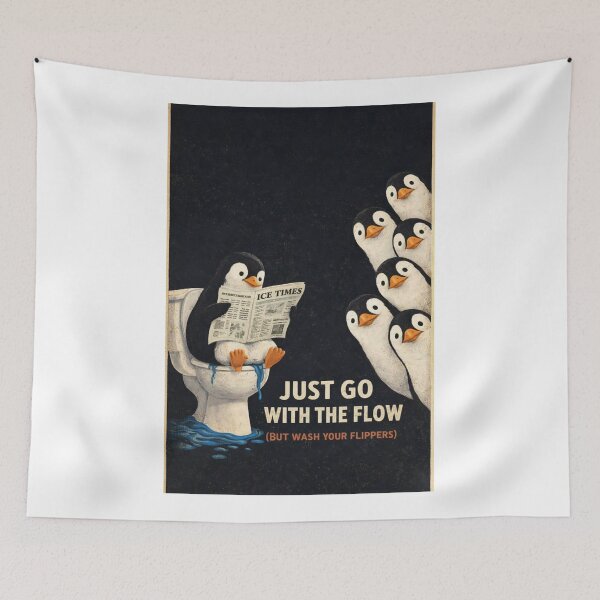 Item preview, Penguin Ice Times Toilet Humor Scene designed and sold by Aryabek.