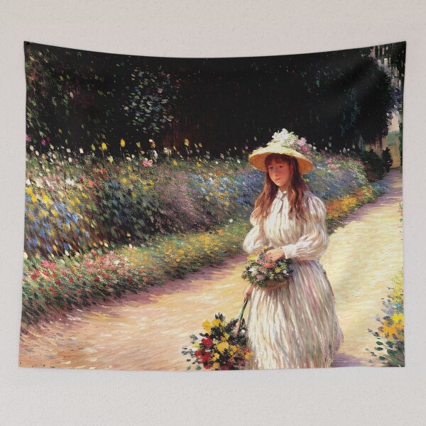 Item preview, Young Girl in the Garden at Giverny - Beauty and Innocence  designed and sold by artdesignsnow.