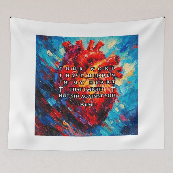 Item preview, Psalm 119 Anatomical Heart Christian Typography designed and sold by Clothed in Scripture.