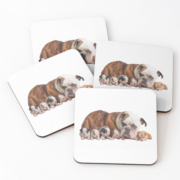 Item preview, Bulldog Mum and Her Sleeping Puppies designed and sold by LawleyKingdom.