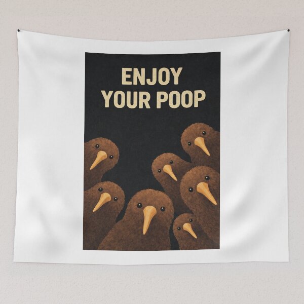 Item preview, Enjoy Your Poop Kiwi Bird Bathroom Wall designed and sold by Aryabek.