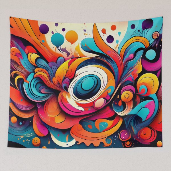 Item preview, Colorful Wallcovering Tapestry, duvet cover, throw blanket, shower curtain designed and sold by CharlottePlaceArt.