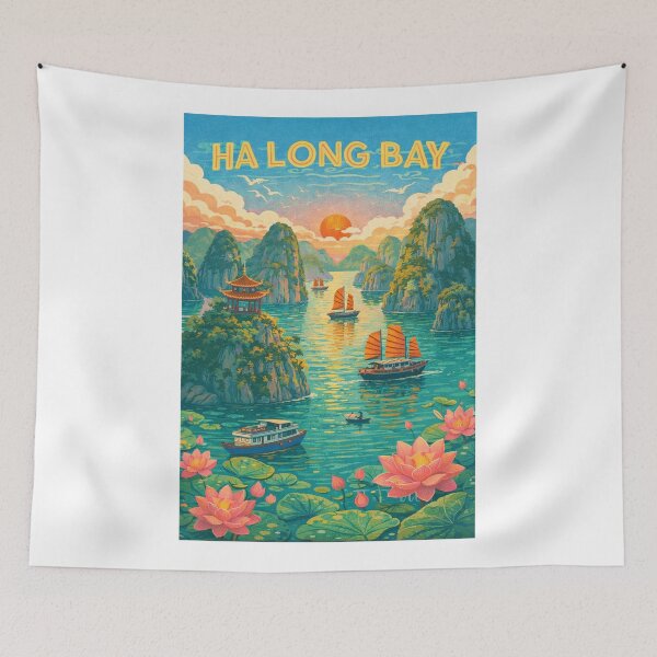 Item preview, Ha Long Bay Vietnam Limestone Karst Seascape designed and sold by Aryabek.