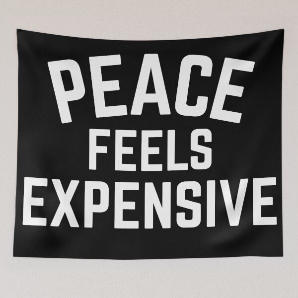 Item preview, Peace Feels Expensive | Retro Minimalist Mental Health Typography designed and sold by MindFuel Studio.