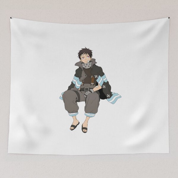 Item preview, Flame‑Wielding Anime Firefighter Illustration designed and sold by lamiarte.