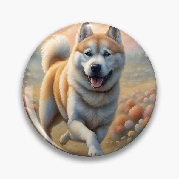 Item preview, Akita Inu in a Flowerfield designed and sold by JJArtCreations.
