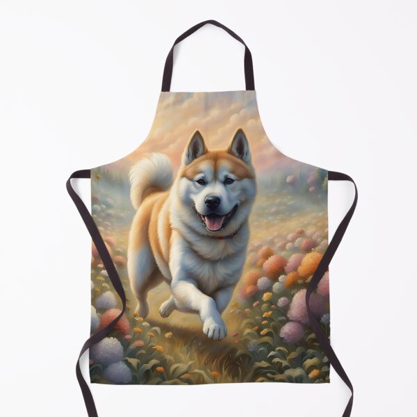 Item preview, Akita Inu in a Flowerfield designed and sold by JJArtCreations.