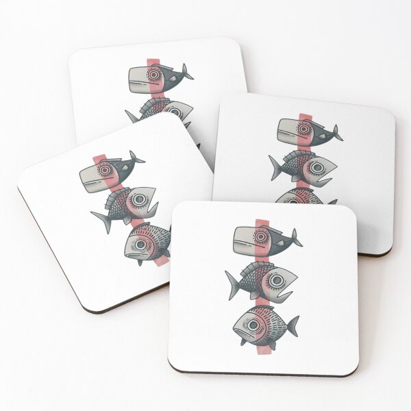 Item preview, Abstract Fish Trio Illustration — Modern Graphic Nautical Art Design designed and sold by Colorful-Garden.