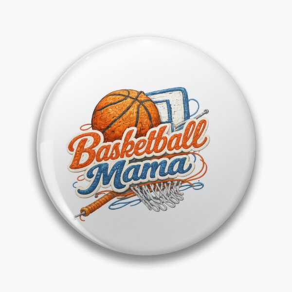Artikelvorschau, Basketball Mama – Sportmutter im gestickten Aufnäher-Stil entworfen und verkauft von VikArt7.