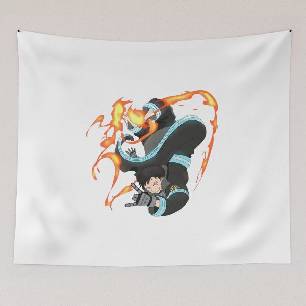 Item preview, Flame‑Wielding Anime Firefighter Illustration designed and sold by lamiarte.