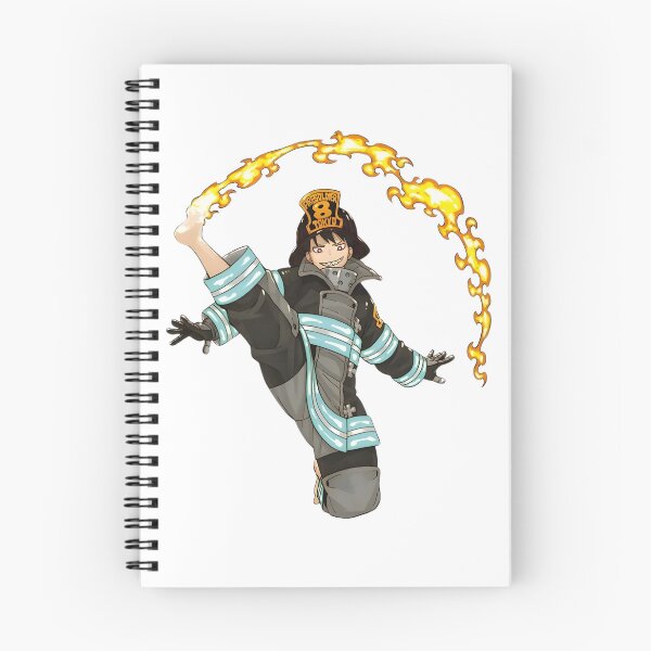 Item preview, Flame‑Wielding Anime Firefighter Illustration designed and sold by lamiarte.