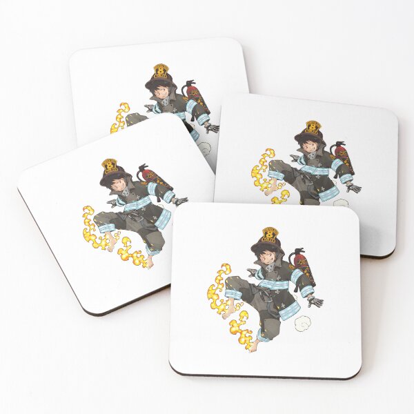 Item preview, Flame‑Wielding Anime Firefighter Illustration designed and sold by lamiarte.