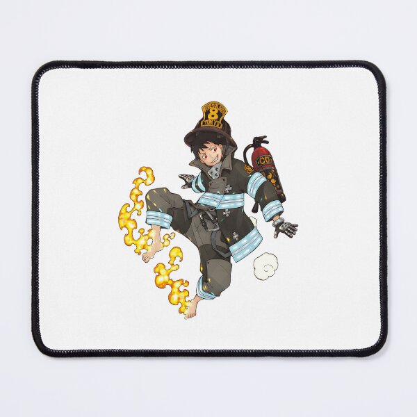 Item preview, Flame‑Wielding Anime Firefighter Illustration designed and sold by lamiarte.