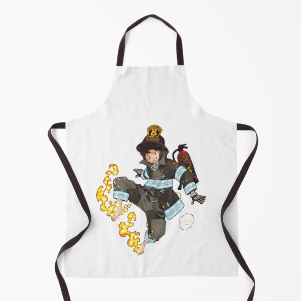 Item preview, Flame‑Wielding Anime Firefighter Illustration designed and sold by lamiarte.