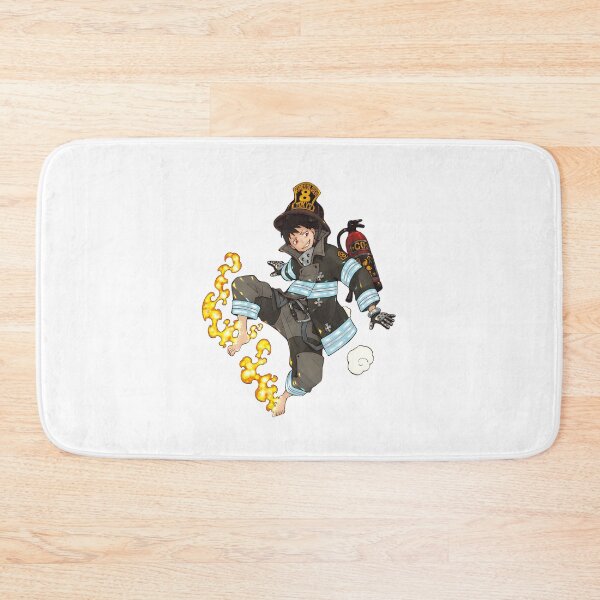 Item preview, Flame‑Wielding Anime Firefighter Illustration designed and sold by lamiarte.