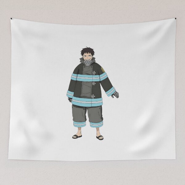 Item preview, Flame‑Wielding Anime Firefighter Illustration designed and sold by lamiarte.