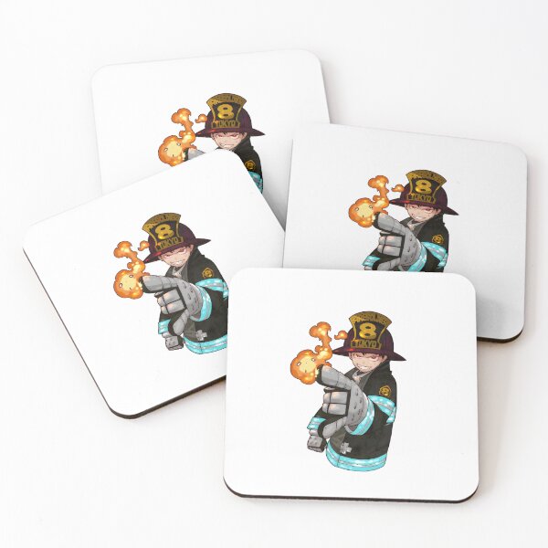 Item preview, Flame‑Wielding Anime Firefighter Illustration designed and sold by lamiarte.
