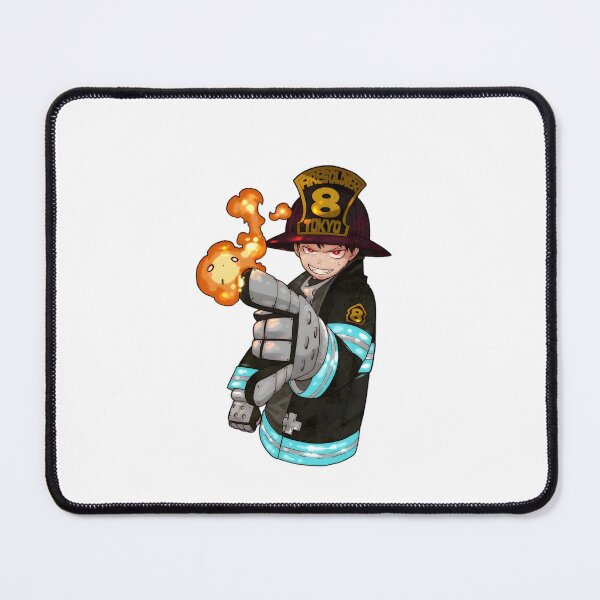 Item preview, Flame‑Wielding Anime Firefighter Illustration designed and sold by lamiarte.