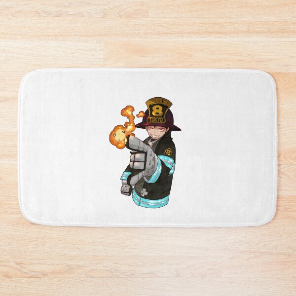 Item preview, Flame‑Wielding Anime Firefighter Illustration designed and sold by lamiarte.