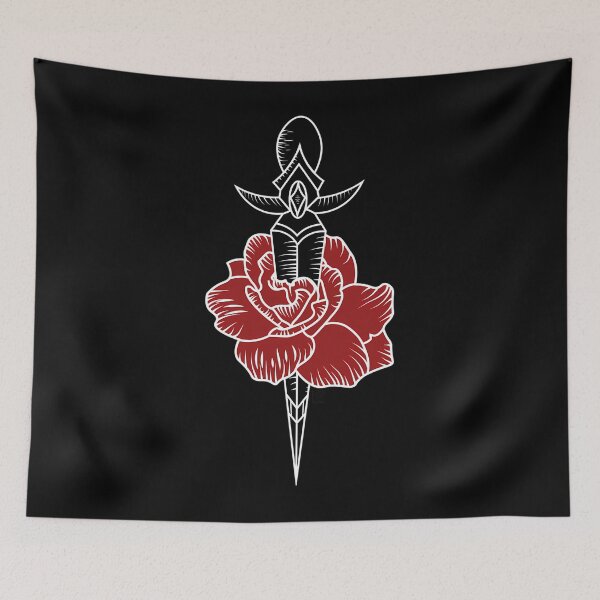 Item preview, Traditional Dagger Rose Tattoo designed and sold by hdukiyxgb46.