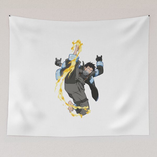 Item preview, Flame‑Wielding Anime Firefighter Illustration designed and sold by lamiarte.