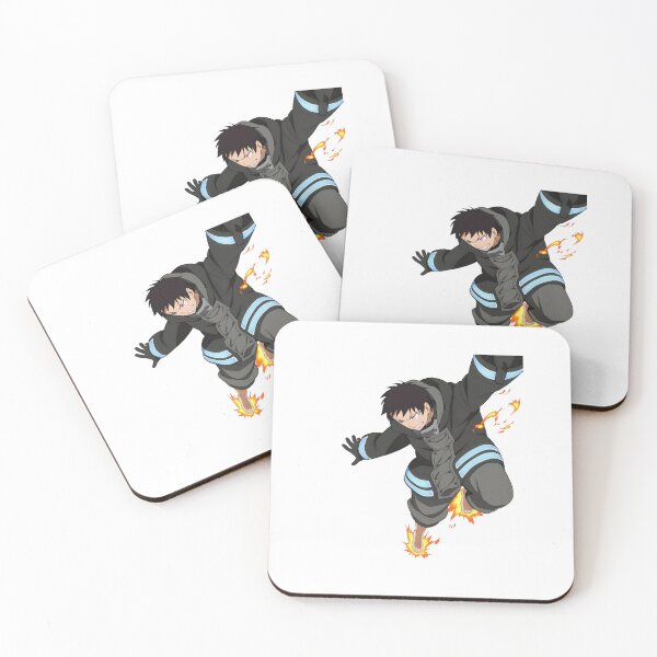 Item preview, Flame‑Wielding Anime Firefighter Illustration designed and sold by lamiarte.
