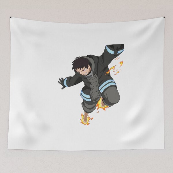 Item preview, Flame‑Wielding Anime Firefighter Illustration designed and sold by lamiarte.