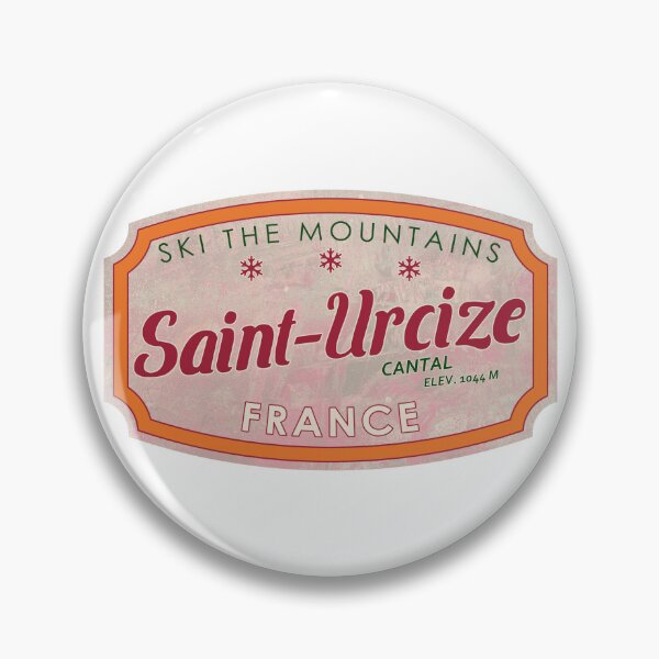 Item preview, Saint-Urcize, France, Cantal, Ski, textured skiing badge designed and sold by Wanderful-roads.