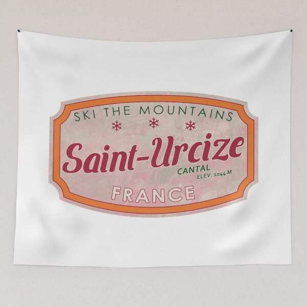 Item preview, Saint-Urcize, France, Cantal, Ski, textured skiing badge designed and sold by Wanderful-roads.