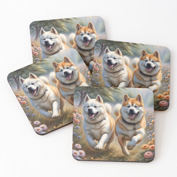 Item preview, Akita Inu in a Flowerfield 2 designed and sold by JJArtCreations.