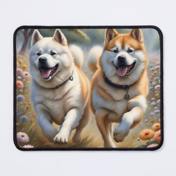 Item preview, Akita Inu in a Flowerfield 2 designed and sold by JJArtCreations.