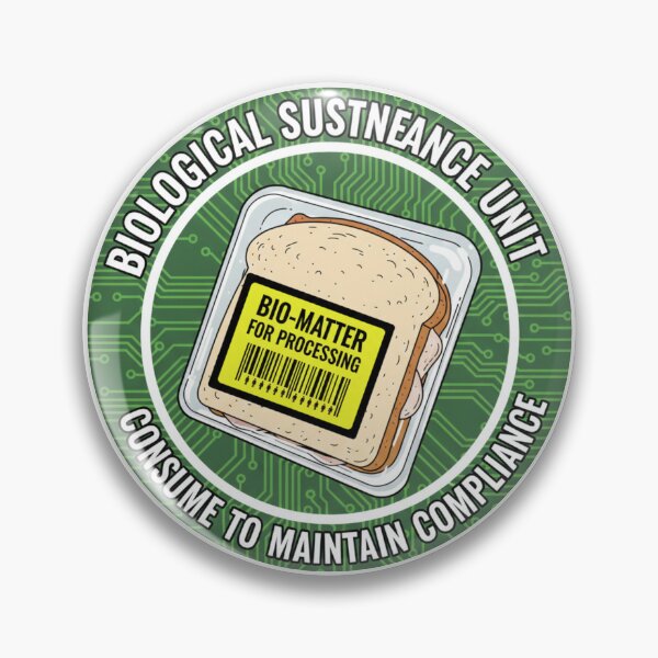 Item preview, Biological Sustenance Unit Funny AI Office Sticker designed and sold by octozap.