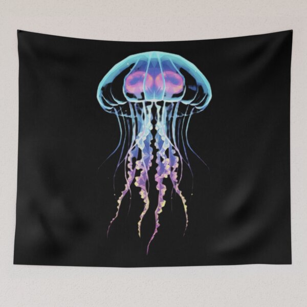 Item preview, Neon Geometric Jellyfish - Low Poly Bioluminescence designed and sold by Droosam.