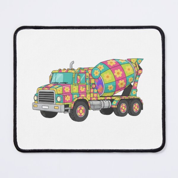 Item preview, Retro 70s Cement Mixer Sticker - Flower Power Construction Truck designed and sold by octozap.