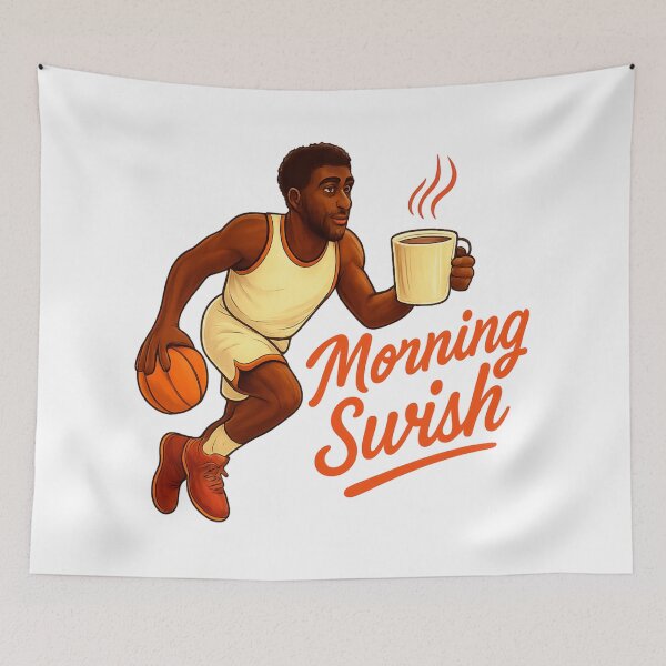Item preview, Morning Swish Funny Basketball Coffee Lover Player T-Shirt designed and sold by RMTrendy.