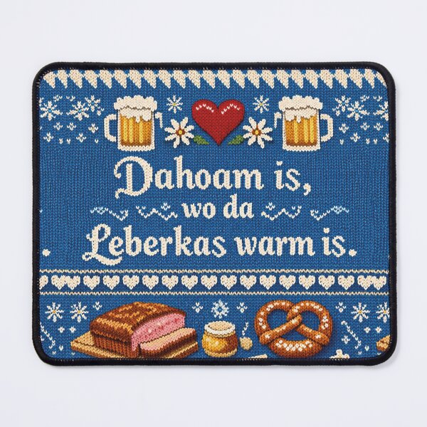 Item preview, Home is where Leberkas is warm knitted design designed and sold by Mauswohn.