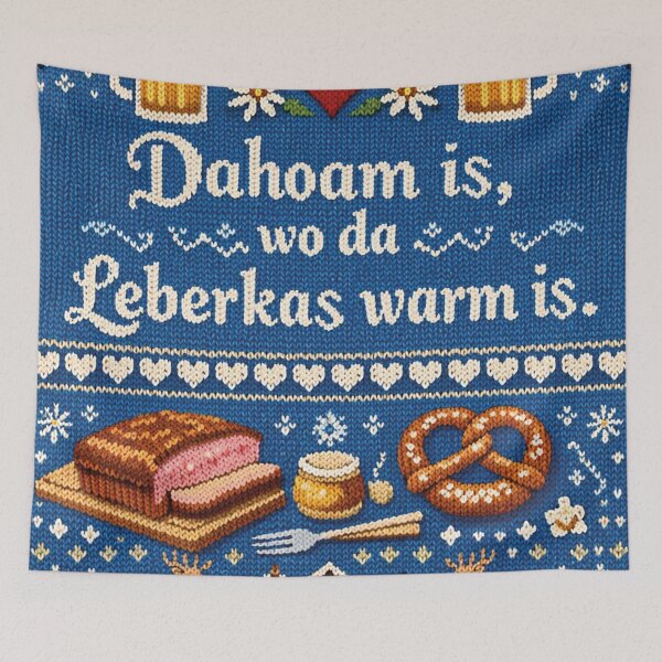 Item preview, Home is where Leberkas is warm knitted design designed and sold by Mauswohn.
