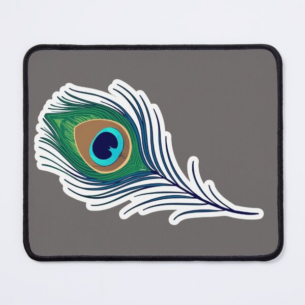 Item preview, Curved Peacock Feather Sticker | Mor Pankh Half Round Aesthetic Design designed and sold by jogmayashop.