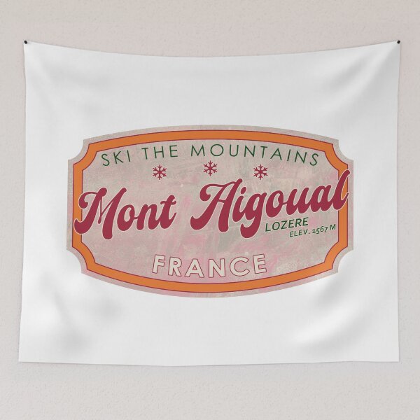 Item preview, Mont Aigoual, France, Lozère, Ski, textured skiing badge designed and sold by Wanderful-roads.
