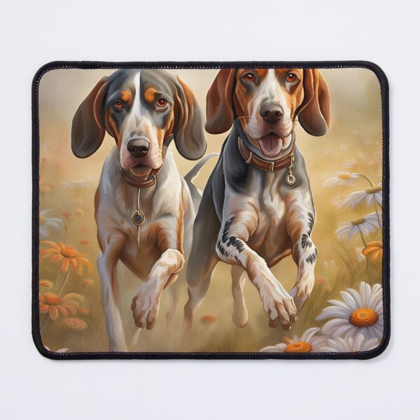Item preview, American English Coonhound dog in a Flowerfield designed and sold by JJArtCreations.