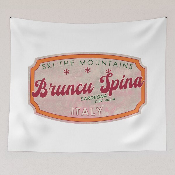 Item preview, Bruncu Spina, Italy, Sardegna, Ski, textured skiing badge designed and sold by Wanderful-roads.