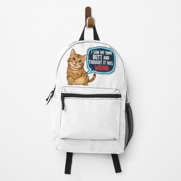 Item preview, Funny Confused Cat - I Saw My Own Butt Quote Art designed and sold by RS-Globalist-.