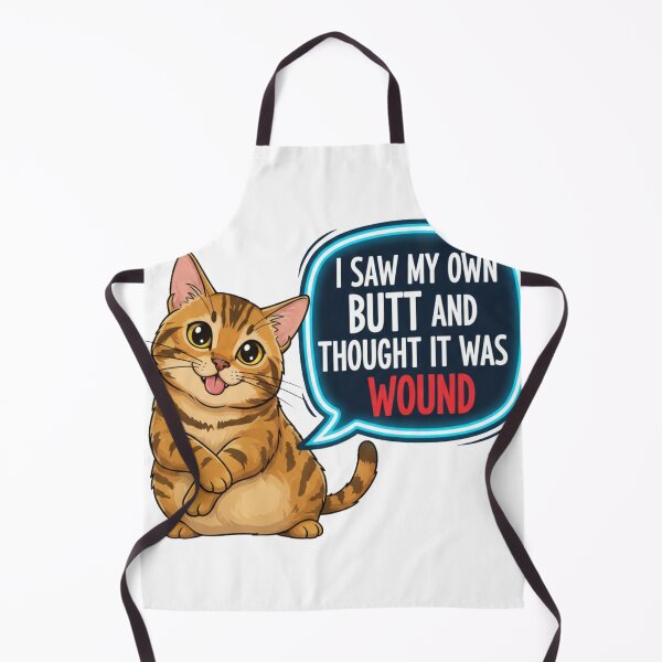 Item preview, Funny Confused Cat - I Saw My Own Butt Quote Art designed and sold by RS-Globalist-.