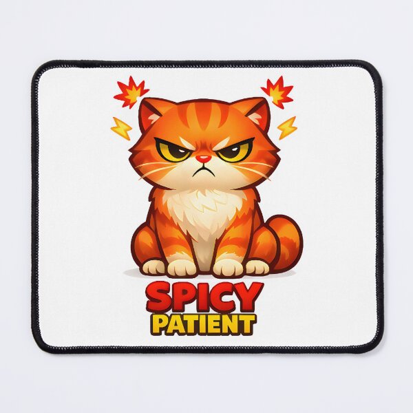 Item preview, Spicy Patient – Angry Cat Funny Veterinary Illustration designed and sold by Bettybee00.