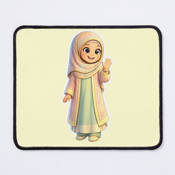 Item preview, Cute Hijab Girl Waving - Pastel Modest Character designed and sold by MonaRose_Art.