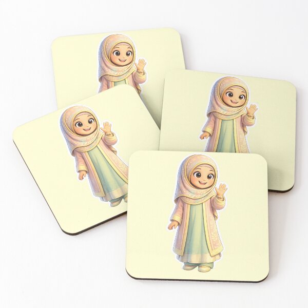 Item preview, Cute Hijab Girl Waving - Pastel Modest Character designed and sold by MonaRose_Art.