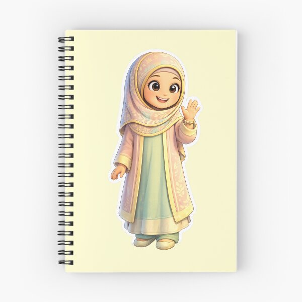 Item preview, Cute Hijab Girl Waving - Pastel Modest Character designed and sold by MonaRose_Art.