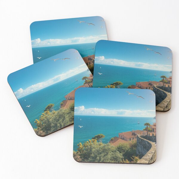 Item preview, Beautiful Italy Ocean View Art Print, Mediterranean Coastal Scenery designed and sold by BlareBlare.